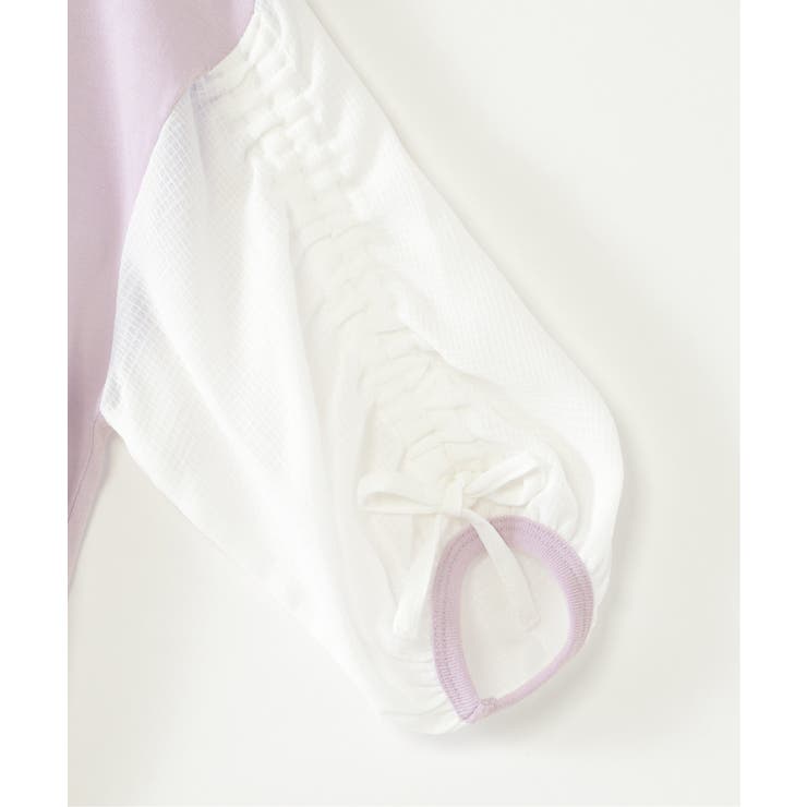 袖布帛シャーリング7分Tシャツ（120~160cm） | ikka  | 詳細画像25 