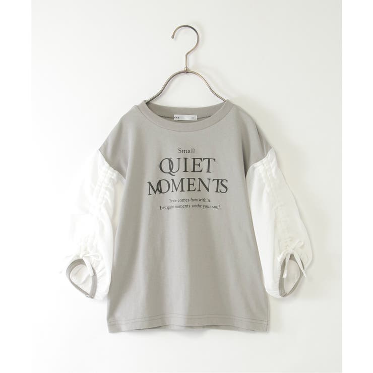 袖布帛シャーリング7分Tシャツ（120~160cm） | ikka  | 詳細画像28 