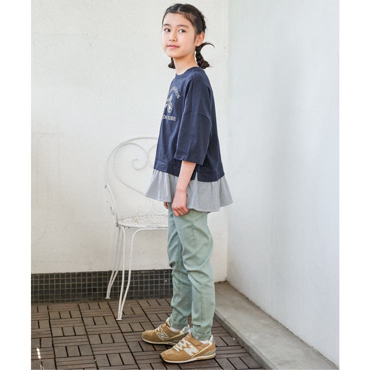 裾布帛フリル7分袖Tトレ（120~160cm） | ikka  | 詳細画像8 