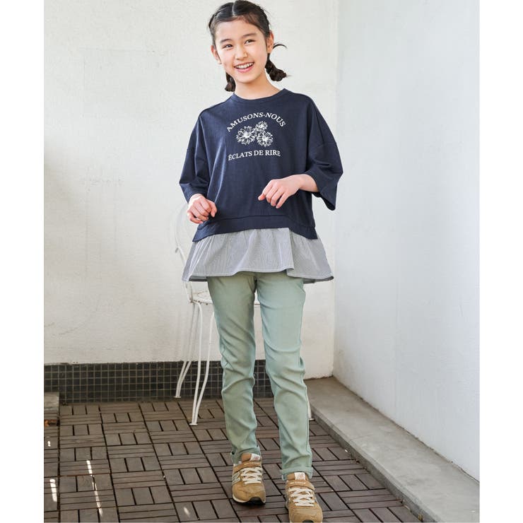 裾布帛フリル7分袖Tトレ（120~160cm） | ikka  | 詳細画像9 