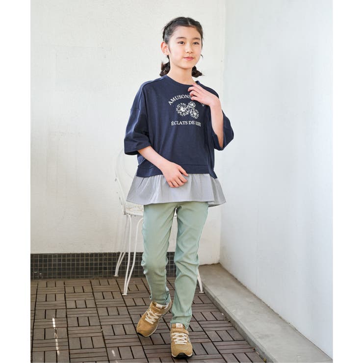 裾布帛フリル7分袖Tトレ（120~160cm） | ikka  | 詳細画像7 