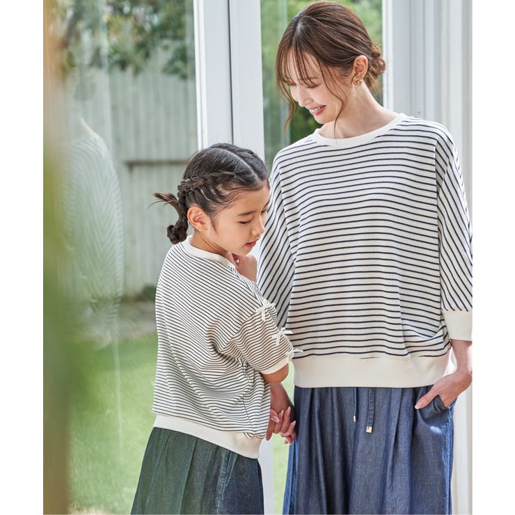【親子コーデ】 フライス袖リボンドルマンプルオーバー (120cm~160cm) | ikka  | 詳細画像9 