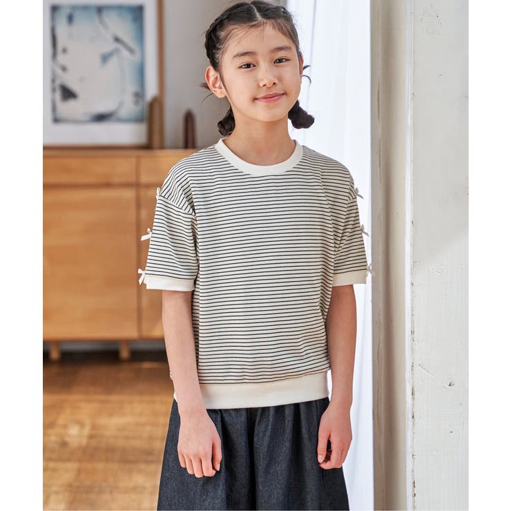 【親子コーデ】 フライス袖リボンドルマンプルオーバー (120cm~160cm) | ikka  | 詳細画像2 