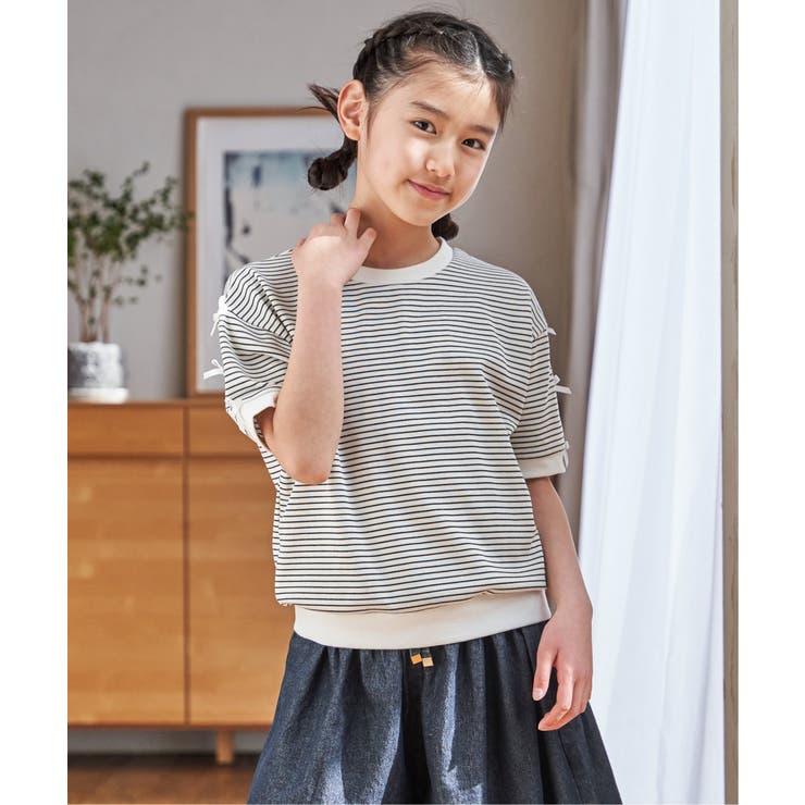 【親子コーデ】 フライス袖リボンドルマンプルオーバー (120cm~160cm) | ikka  | 詳細画像3 