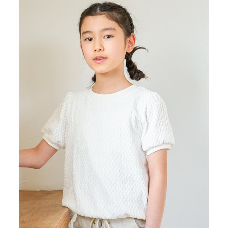 【親子コーデ】 ジャカードパフ袖プルオーバー (120cm~160cm) | ikka  | 詳細画像2 