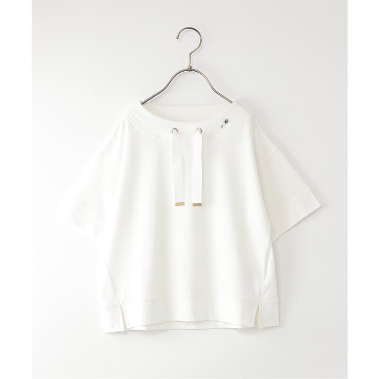 ホワイト | 【親子コーデ】冷感鹿の子ビジュー付きスピンドルプルオーバー（120~160cm） | ikka 