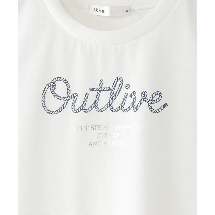 袖チェックロープロゴプリントTシャツ（120~160cm） | ikka  | 詳細画像9 
