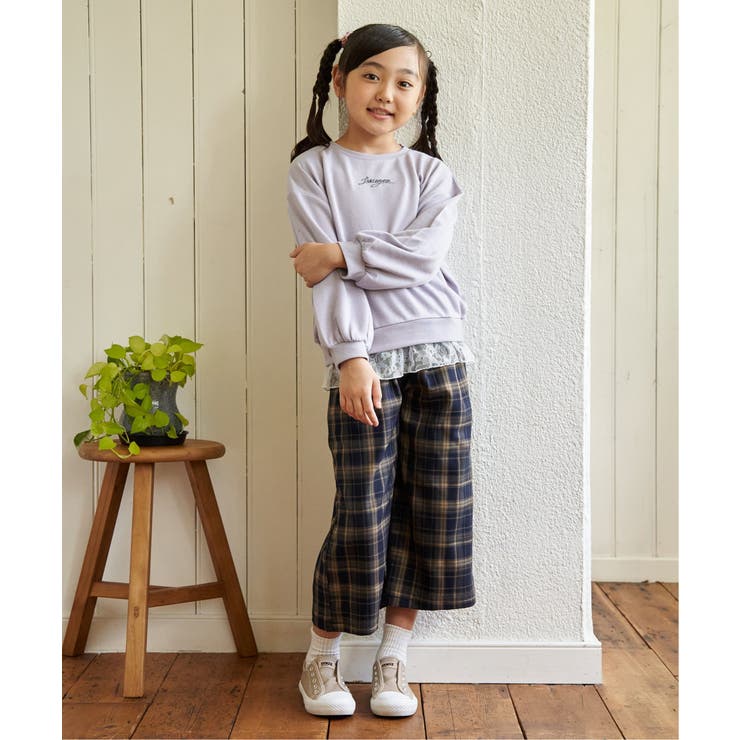 レースレイヤード裏毛プルオーバー（120~160cm） | ikka  | 詳細画像9 