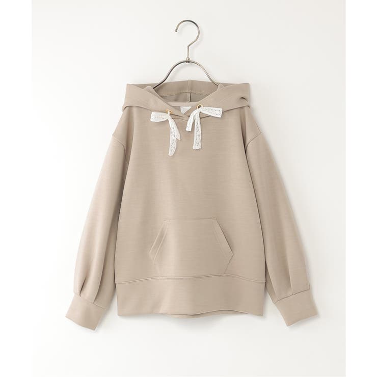 ベージュ | ダンボールレーススピンドルパーカー（120~160cm） | ikka 