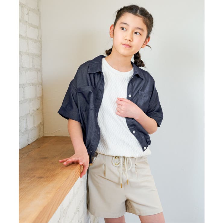 【親子コーデ】 裾シャーリングシャツ (110cm~160cm) | ikka  | 詳細画像2 