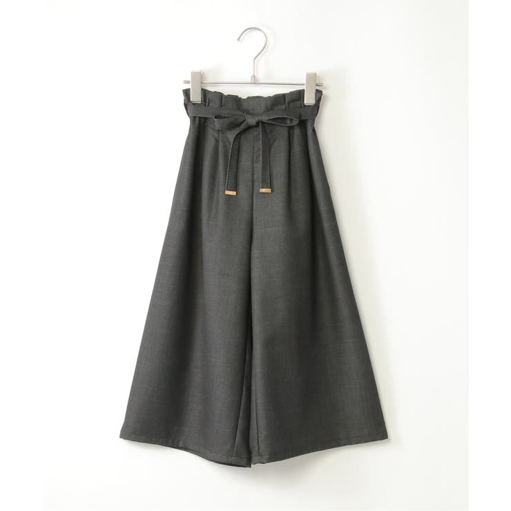 チャコール | 【メディア紹介商品】TRベルト付きタックワイドパンツ（120~160cm） | ikka 