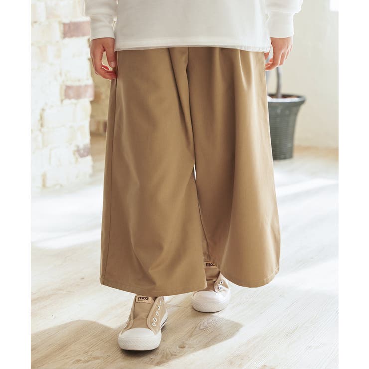 【メディア紹介商品】TRベルト付きタックワイドパンツ（120~160cm） | ikka  | 詳細画像1 