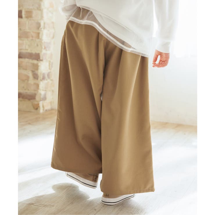 【メディア紹介商品】TRベルト付きタックワイドパンツ（120~160cm） | ikka  | 詳細画像3 