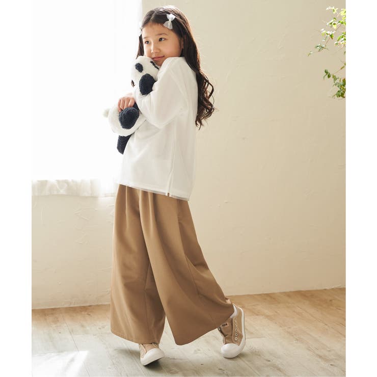 【メディア紹介商品】TRベルト付きタックワイドパンツ（120~160cm） | ikka  | 詳細画像5 