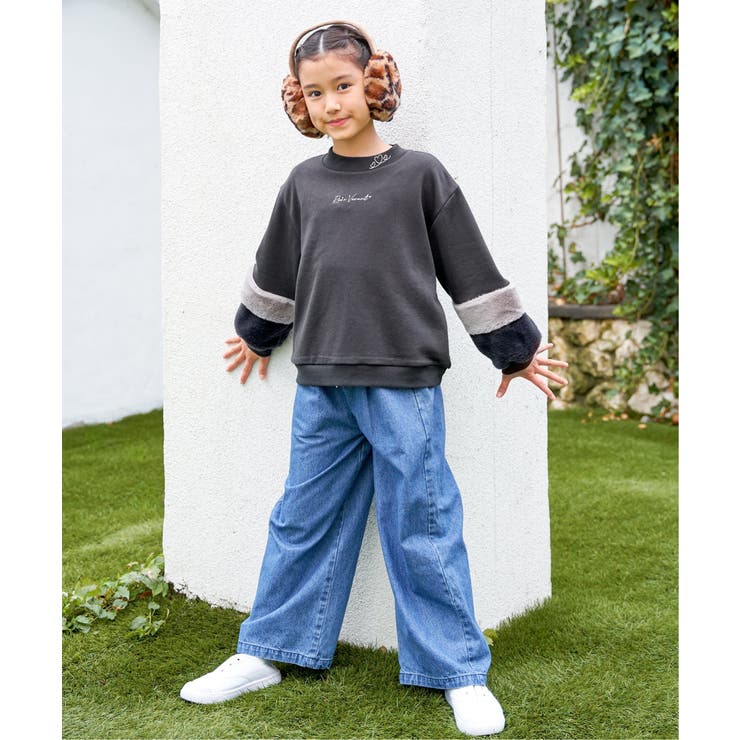 レースアップワイドパンツ（120~160cm） | ikka  | 詳細画像6 