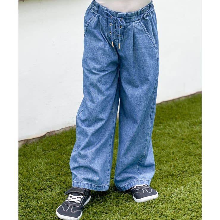 レースアップワイドパンツ（120~160cm） | ikka  | 詳細画像7 