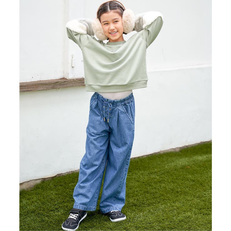 レースアップワイドパンツ（120~160cm） | ikka  | 詳細画像9 