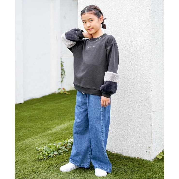 レースアップワイドパンツ（120~160cm） | ikka  | 詳細画像4 