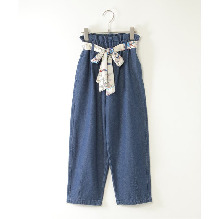 スカーフベルト付きバレルデニムパンツ | ikka  | 詳細画像1 