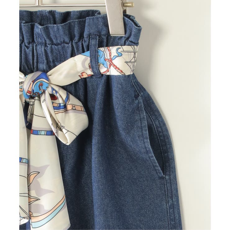 スカーフベルト付きバレルデニムパンツ | ikka  | 詳細画像4 