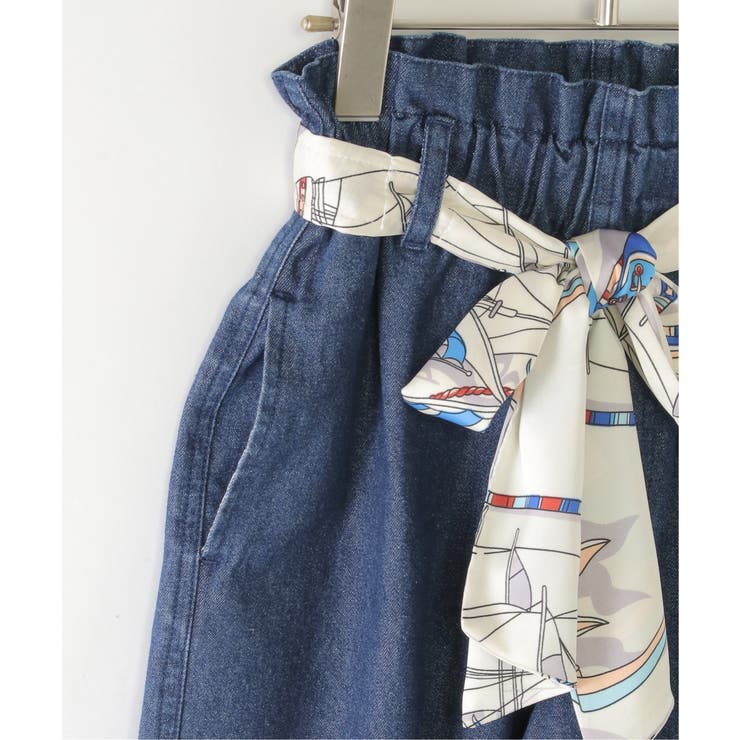 スカーフベルト付きバレルデニムパンツ | ikka  | 詳細画像5 