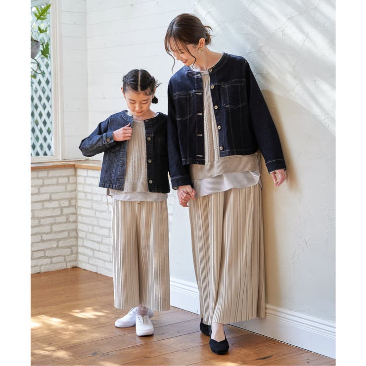 【親子コーデ】カットプリーツワイドパンツ（120~160cm） | ikka  | 詳細画像9 