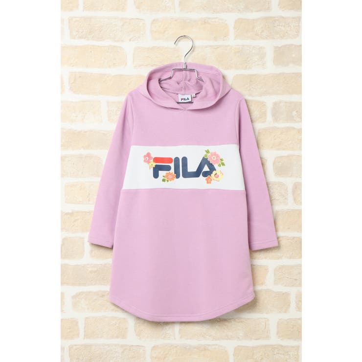 【キッズ】【FILA】フィラ 花刺繍パーカーワンピース（120~160cm）