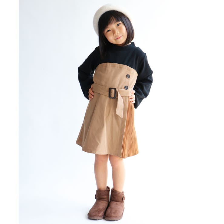 キッズ サイドプリーツドッキングワンピース 1 160cm 品番 Ikaw Ikka イッカ のキッズ ファッション通販 Shoplist ショップリスト