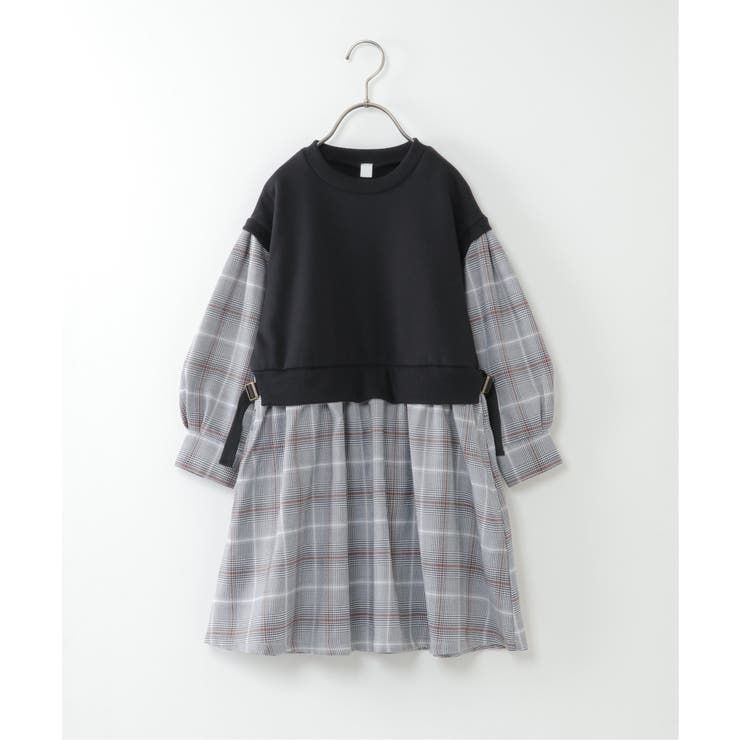 キッズ ベストレイヤードチェック柄ワンピース 100 160cm 品番 Ikaw Ikka イッカ のキッズファッション通販 Shoplist ショップリスト