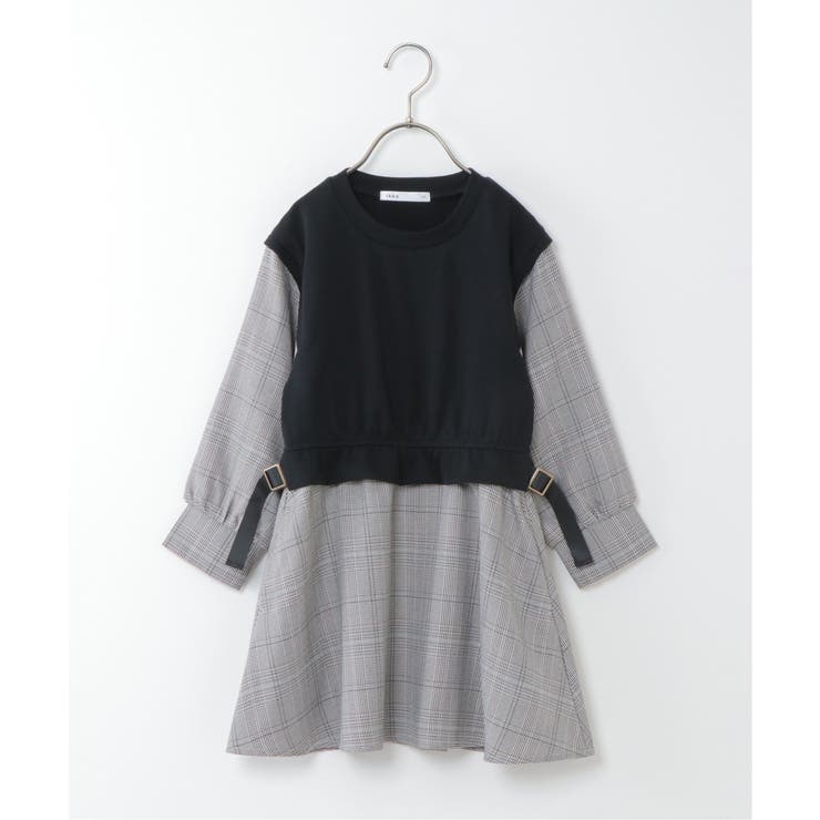 キッズ ベストレイヤードチェック柄ワンピース 100 160cm 品番 Ikaw Ikka イッカ のキッズ ファッション通販 Shoplist ショップリスト