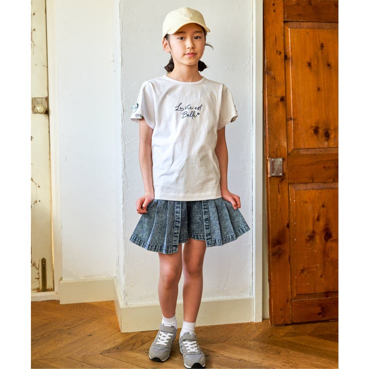 ウォッシュデニムダブルラップキュロット（120~160cm） | ikka  | 詳細画像18 