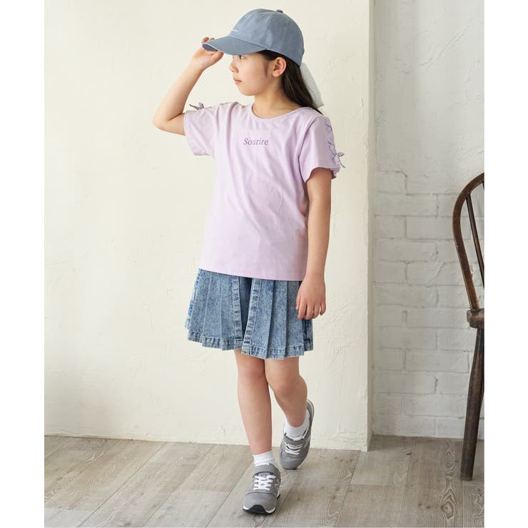 ウォッシュデニムダブルラップキュロット（120~160cm） | ikka  | 詳細画像26 