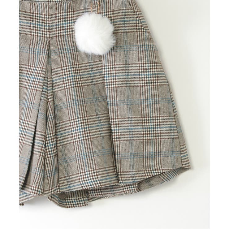 ポンポン付きチェックタックキュロット（120~160cm）  | ikka  | 詳細画像8 