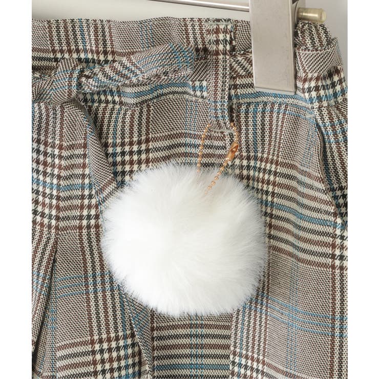 ポンポン付きチェックタックキュロット（120~160cm）  | ikka  | 詳細画像7 