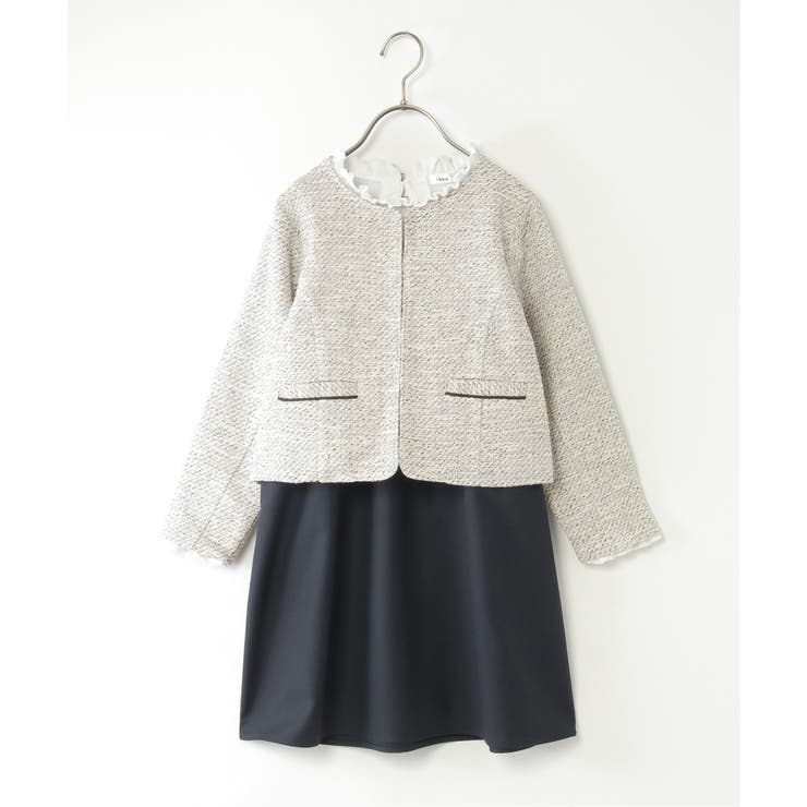 【親子コーデ】ツイード風ジャケットワンピースセット（120~150cm） | ikka  | 詳細画像2 