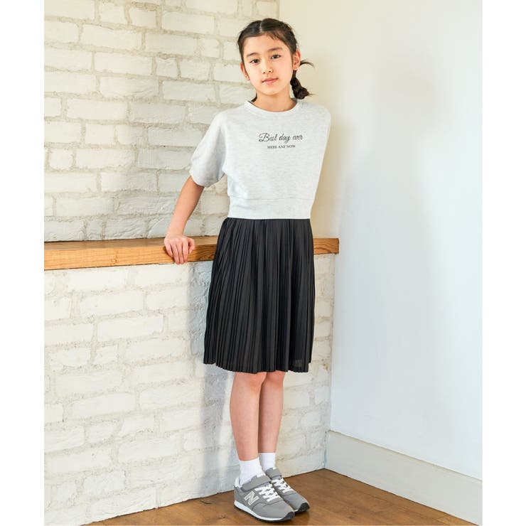 【親子コーデ】ラメ混ドルマンプリーツスカートワンピース（120~160cm） | ikka  | 詳細画像5 