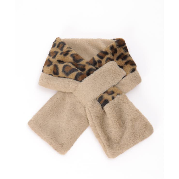 ブラウン | フェイクファー切り替え差し込みマフラー | ikka 