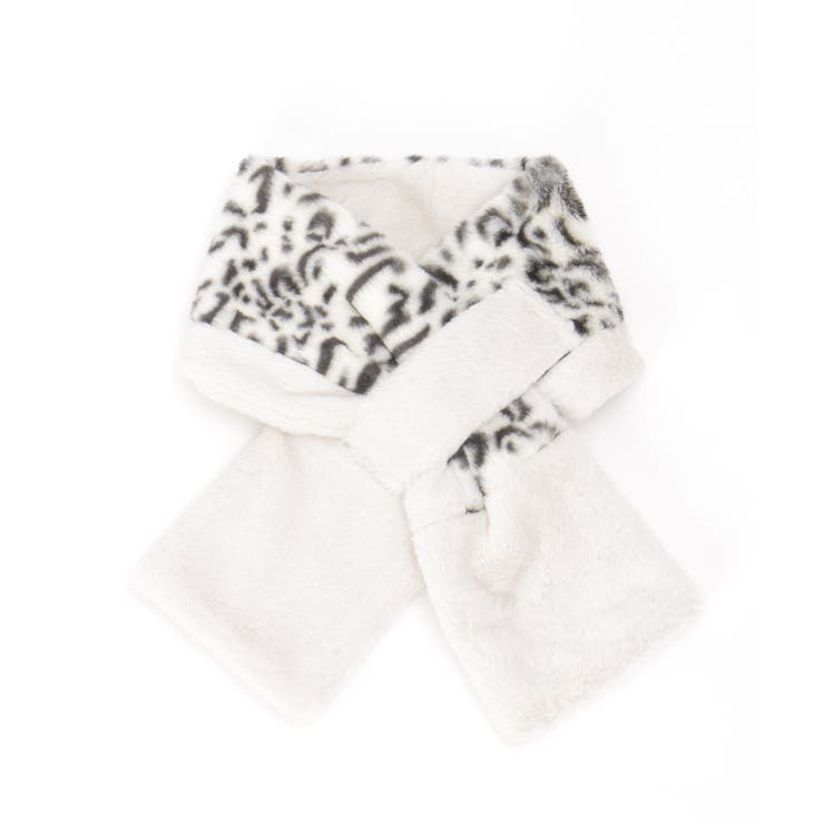 フェイクファー切り替え差し込みマフラー | ikka  | 詳細画像1 