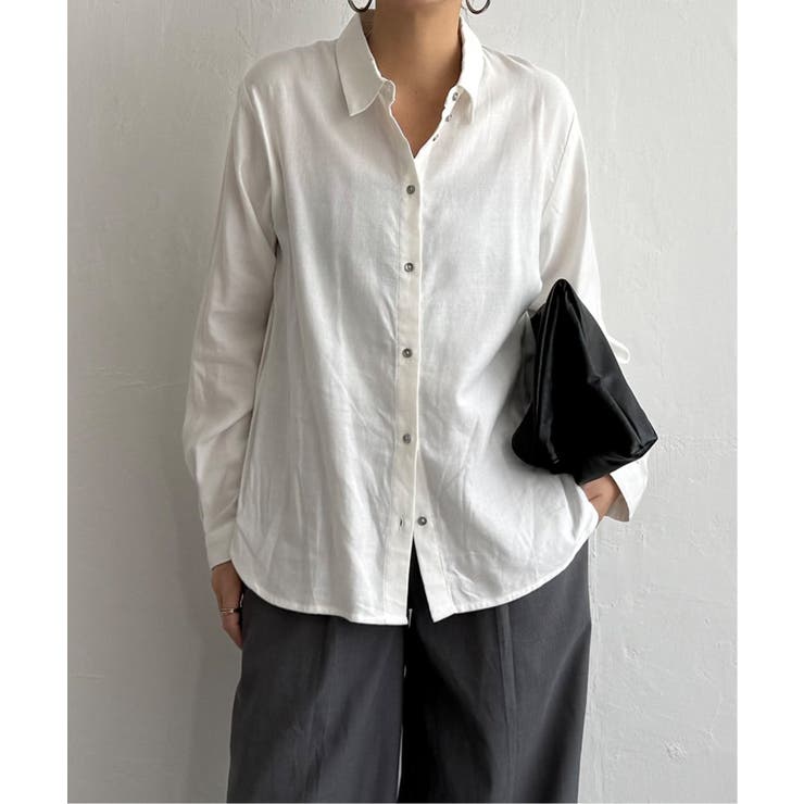 ホワイト | 綿レーヨンメタルボタンシャツ | Lbc with Life