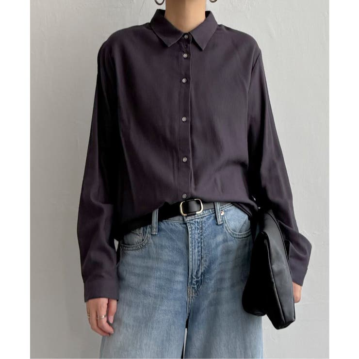 チャコール | 綿レーヨンメタルボタンシャツ | Lbc with Life