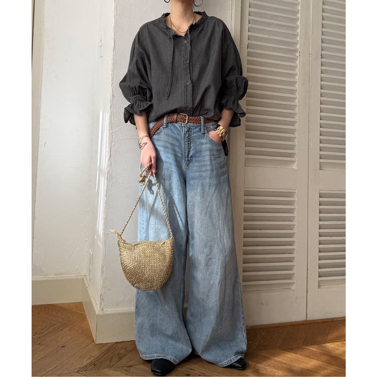 デニムコットンシャーリングブラウス | Lbc with Life | 詳細画像13 