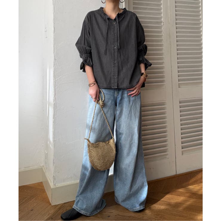 デニムコットンシャーリングブラウス | Lbc with Life | 詳細画像14 