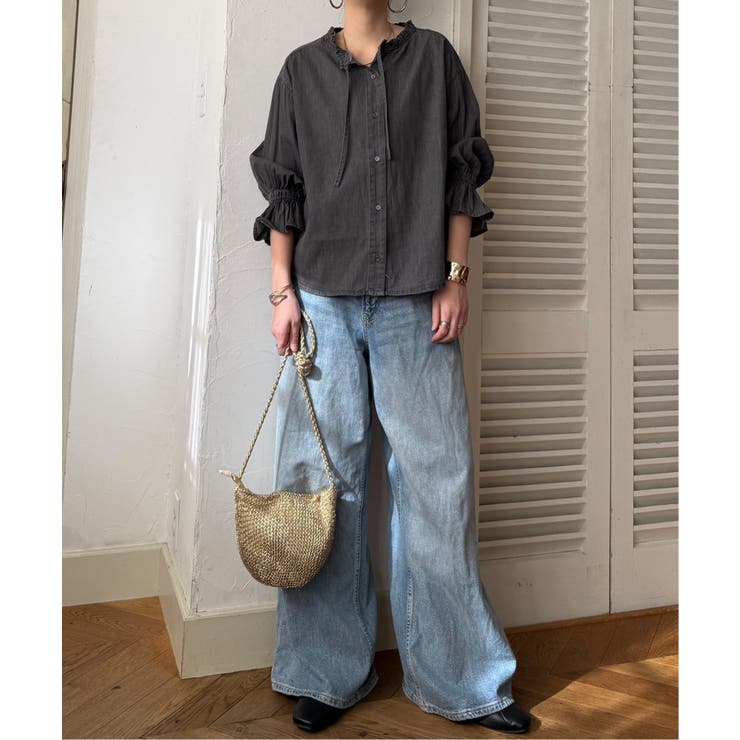 デニムコットンシャーリングブラウス | Lbc with Life | 詳細画像15 