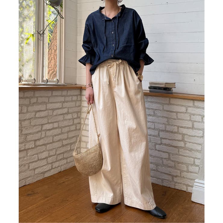 デニムコットンシャーリングブラウス | Lbc with Life | 詳細画像5 