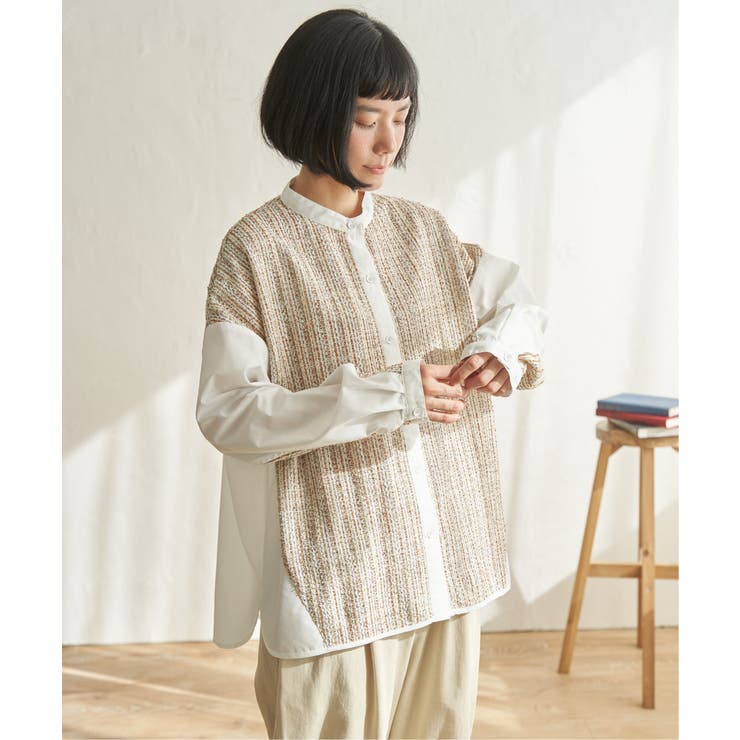 異素材切り替えシャツ | Lbc with Life | 詳細画像3 