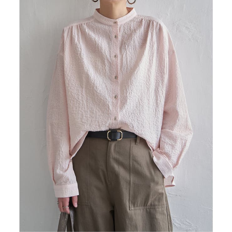 ピンク | オーガニックコットンバンドカラーシャツ | Lbc with Life