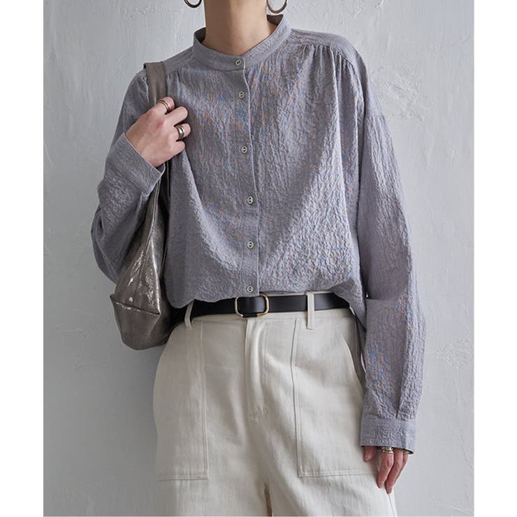 グレー | オーガニックコットンバンドカラーシャツ | Lbc with Life