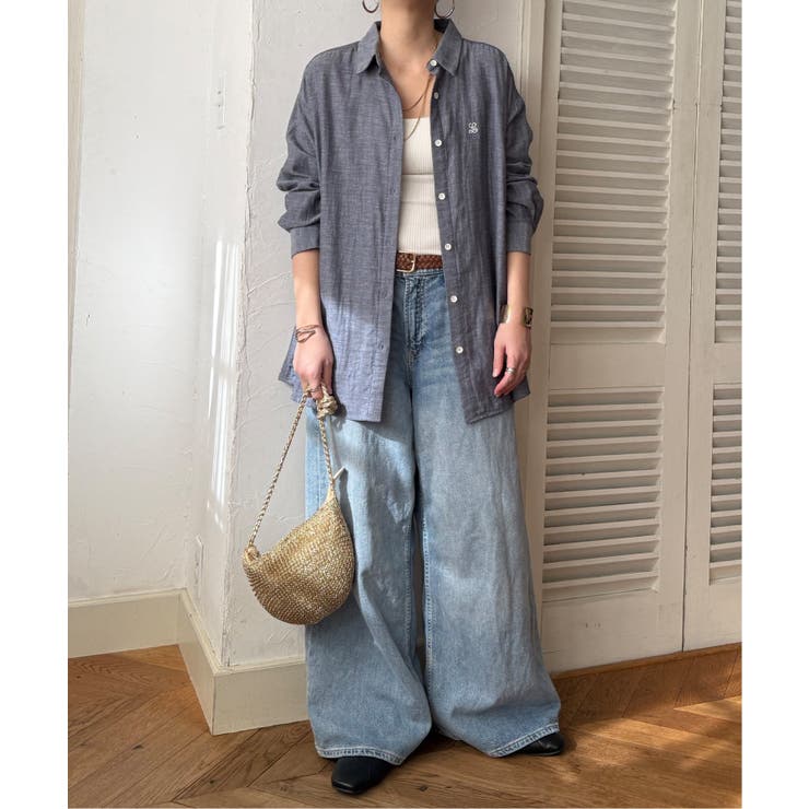 ダブルガーゼロゴ刺繍オーバーシャツ | Lbc with Life | 詳細画像19 