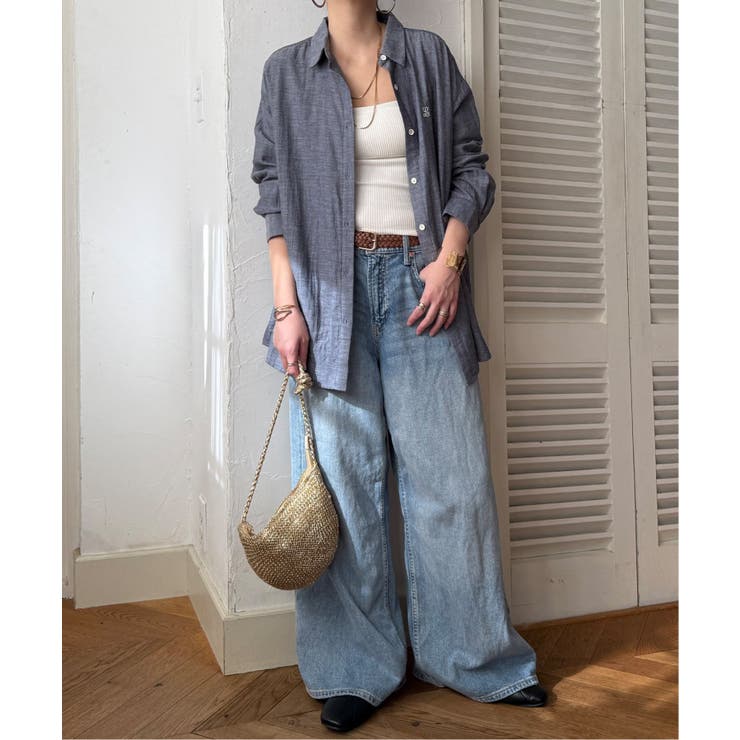 ダブルガーゼロゴ刺繍オーバーシャツ | Lbc with Life | 詳細画像20 