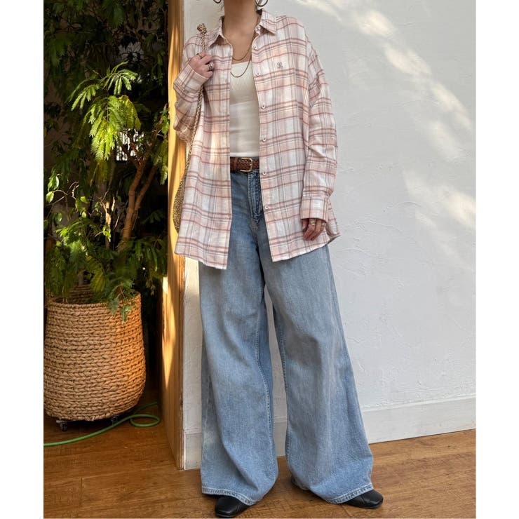 ダブルガーゼロゴ刺繍オーバーシャツ | Lbc with Life | 詳細画像6 